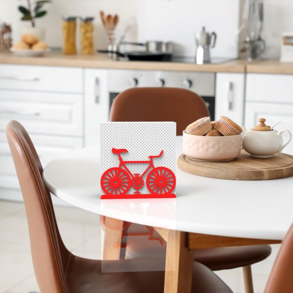 BİSİKLET TEMALI METAL PEÇETELİK KIRMIZI - 4