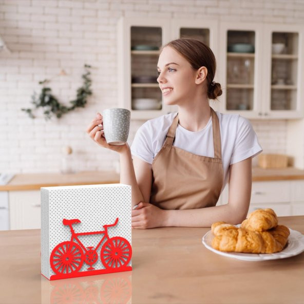 BİSİKLET TEMALI METAL PEÇETELİK KIRMIZI - 5