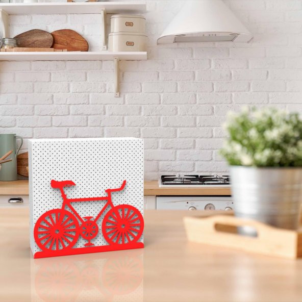 BİSİKLET TEMALI METAL PEÇETELİK KIRMIZI - 6