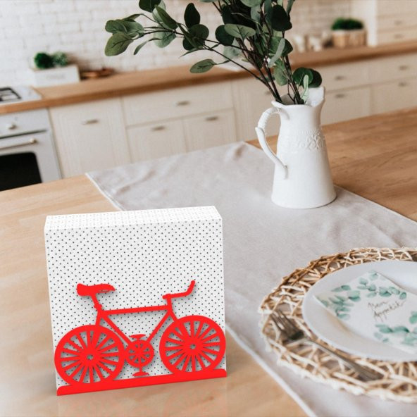 BİSİKLET TEMALI METAL PEÇETELİK KIRMIZI - 7