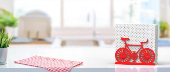 BİSİKLET TEMALI METAL PEÇETELİK KIRMIZI - 8