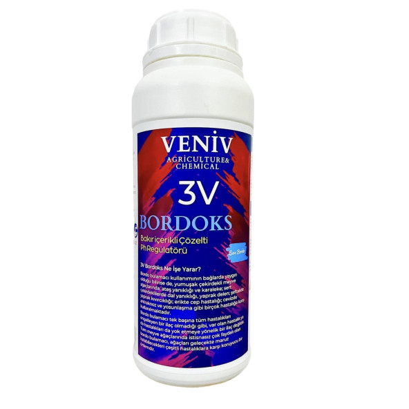 Veniv 3V Bordoks Hazır Bordo Bulamacı 1 Lt (1,5 Kg) - (Konsantre Kireç Katkılı + %10 Bakır Sülfat + %0,1 Kükürt)