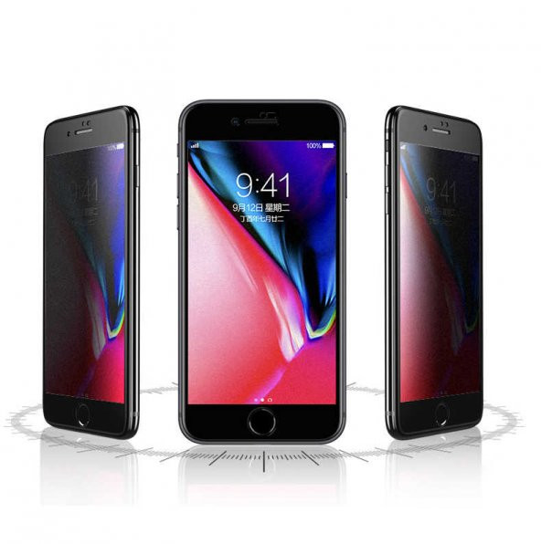 Apple iPhone 8 Plus Zore Anti-Dust Mat Privacy Temperli Ekran Koruyucu - 5