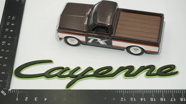 DK Tuning Porsche Cayenne Yeşil Siyah ABS Yazı Logo Arma - Resim 2