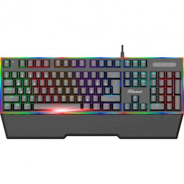 Kinamax KX-MK89 Blue Switch Rgb Rainbow Dinamik Ledli Mekanik Profesyonel Oyuncu Klavyesi