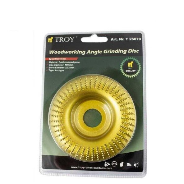 Troy Avuç Taşlama İçin Ahşap Aşındırıcı Törpü Disk 100 mm Toroidal - 3