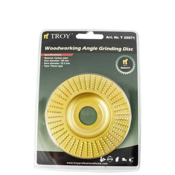 Troy Avuç Taşlama İçin Ahşap Aşındırıcı Törpü Disk 100 mm Düz Yassı - 3