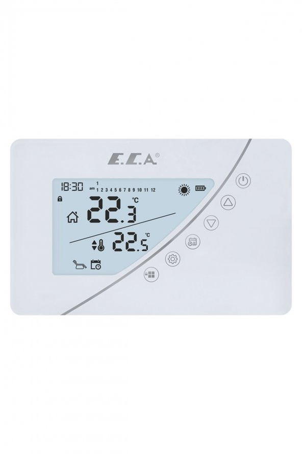 E.c.a Poly Touch 400w Programlanabilir Kablosuz Oda Termostatı BEYAZ