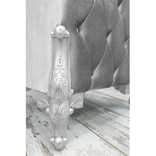 Kapitone Mdf Gri Renk 3'lü Kirli Çamaşır Sepeti Banyo Seti - 3