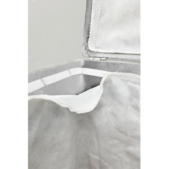 Kapitone Mdf Gri Renk 3'lü Kirli Çamaşır Sepeti Banyo Seti - 5