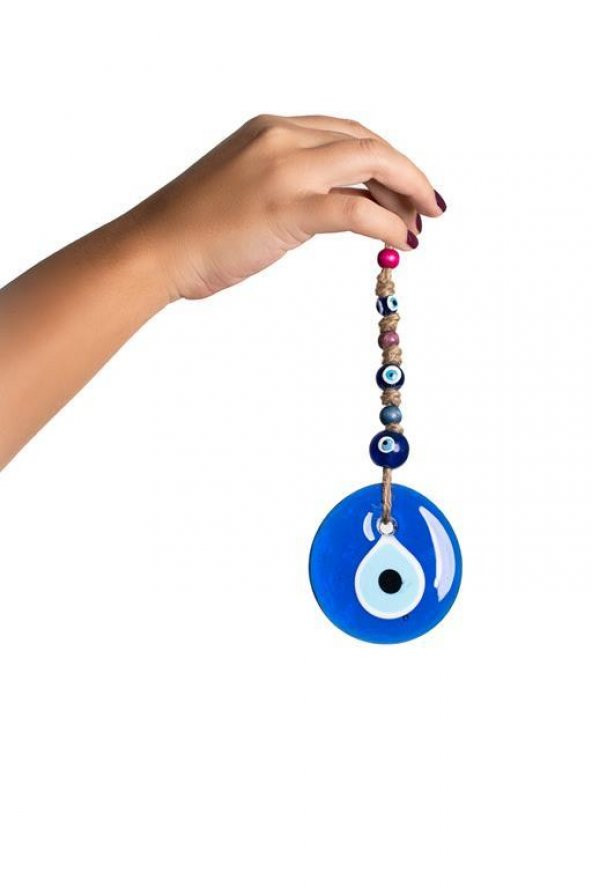 Nazarlık Hasır Renkli Ahşap Boncuklu Kötü Göz Kovucu Nazar Boncuğu Duvar Süsü Hediyelik - 4