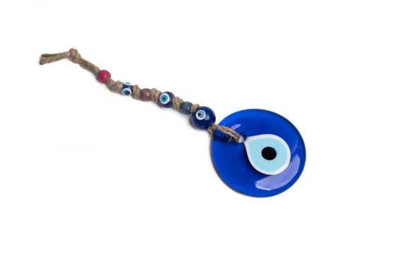 Nazarlık Hasır Renkli Ahşap Boncuklu Kötü Göz Kovucu Nazar Boncuğu Duvar Süsü Hediyelik - 5