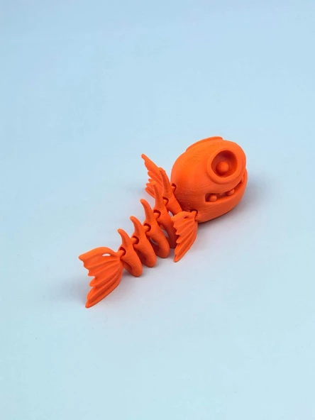 3D Hareketli Balık Figürlü Oyuncak - Turuncu - 3