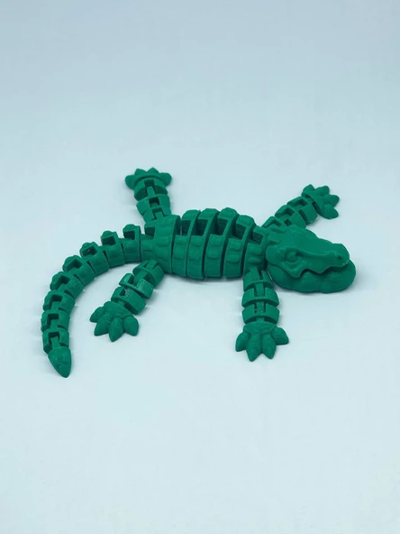 3D Hareketli Timsah Figürlü Oyuncak & Masa Dekoru -Yeşil - Resim 7