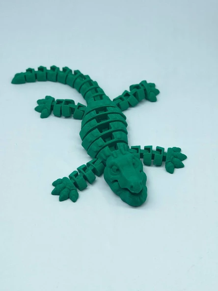 3D Hareketli Timsah Figürlü Oyuncak & Masa Dekoru -Yeşil ürün görseli 1