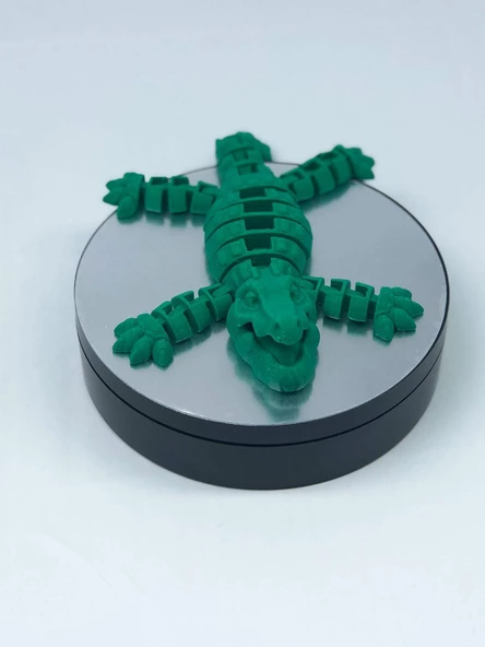 3D Hareketli Timsah Figürlü Oyuncak & Masa Dekoru -Yeşil - Resim 3