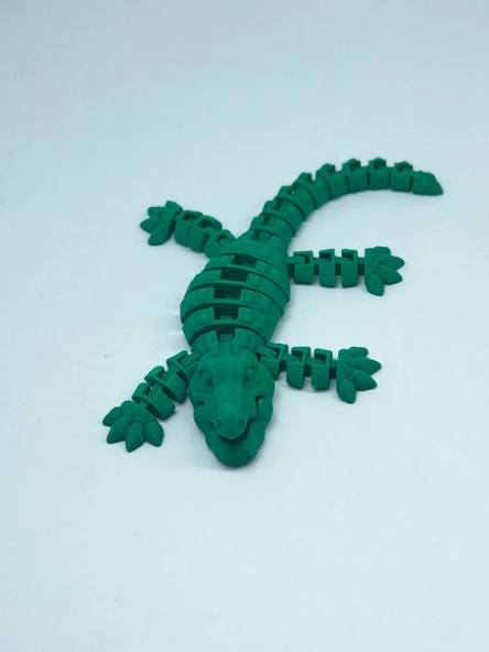 3D Hareketli Timsah Figürlü Oyuncak & Masa Dekoru -Yeşil - Resim 6