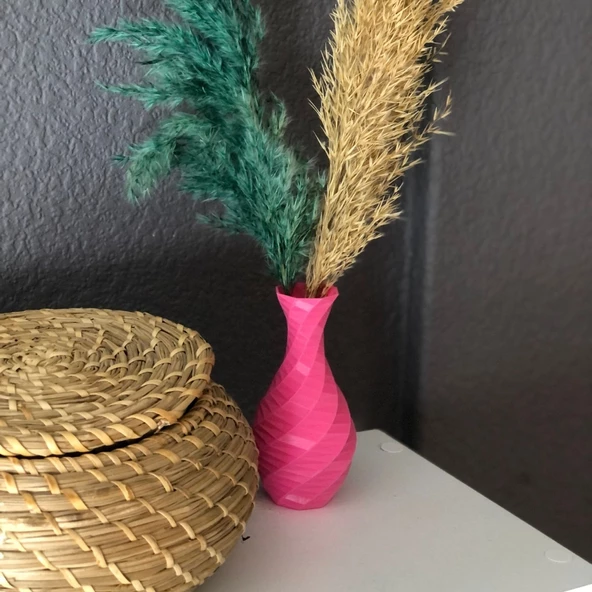 Modern Mini Vazo 15cm Pembe