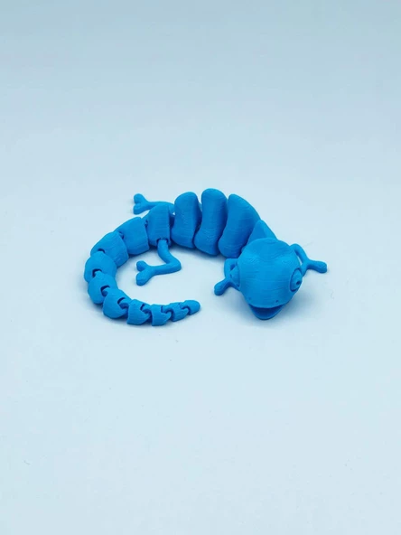 3D Hareketli Bukalemun Figürlü Oyuncak - Mavi - Resim 3