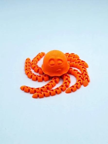 3D Hareketli Deniz Anası Oyuncak & Masa Dekoru -Turuncu - Resim 4