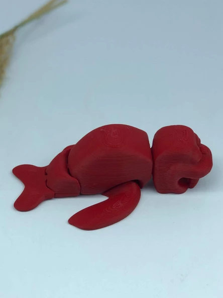 3D Hareketli Deniz Aygırı / Mors Figürlü Oyuncak - Kırmızı - Resim 3