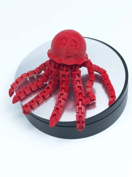 3D Hareketli Deniz Anası Oyuncak & Masa Dekoru -Kırmızı - Resim 6