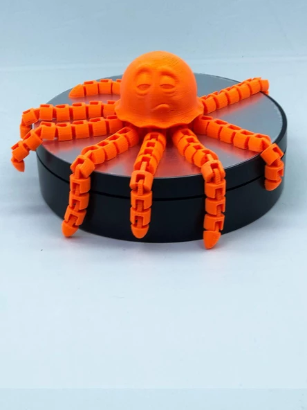 3D Hareketli Deniz Anası Oyuncak & Masa Dekoru -Turuncu - Resim 6