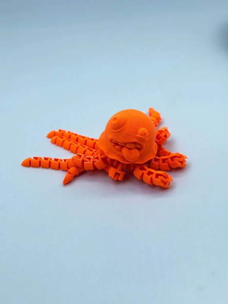 3D Hareketli Sevimli Deniz Anası Oyuncak & Masa Dekoru -Turuncu - Resim 4