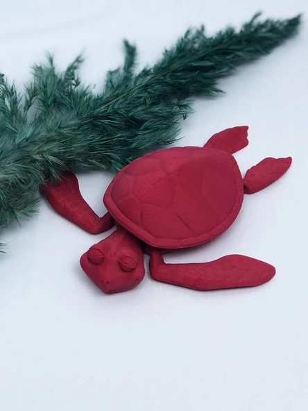 3D Hareketli Kaplumbağa Figürlü Oyuncak - Kırmızı - Resim 7