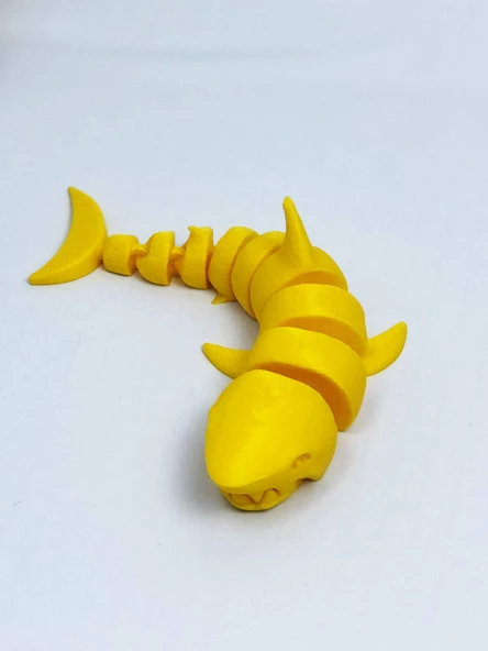 3D Hareketli Köpek Balığı Figürlü Oyuncak - Sarı - Resim 4