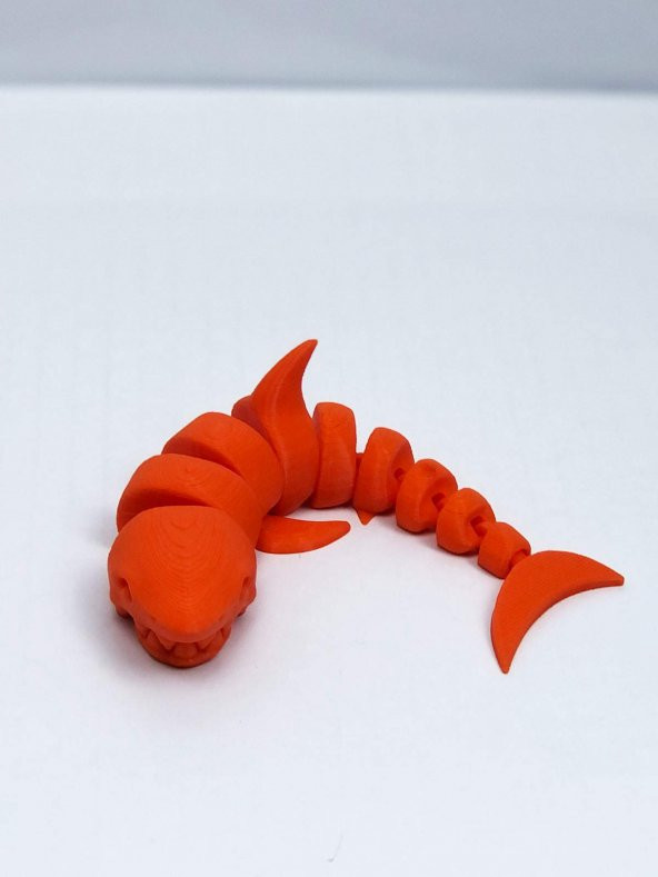 3D Hareketli Köpek Balığı Figürlü Oyuncak - Turuncu - Resim 4