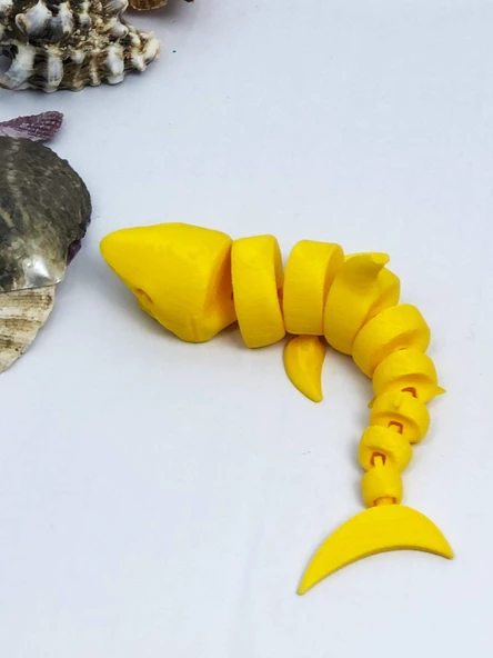 3D Hareketli Köpek Balığı Figürlü Oyuncak - Sarı - Resim 2