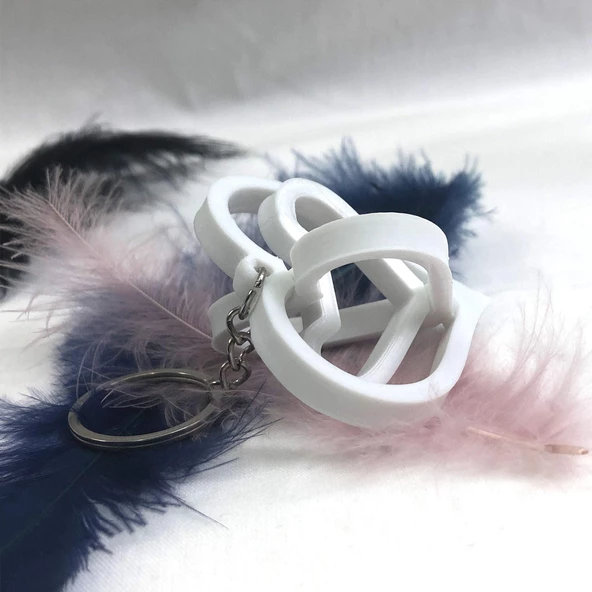3D Üçlü Kalp Anahtarlık - Resim 4