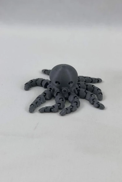 3 Boyutlu Hareketli Ahtapot Oyuncak & Masa Dekoru - Gri ürün görseli 1