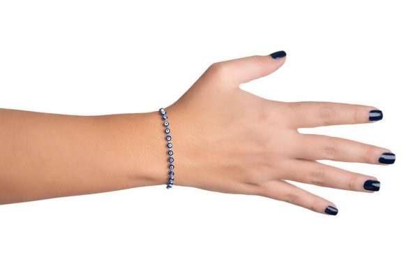 Bileklik Nazar Boncuklu Ayarlanabilir Asansörlü Kötü Göz Kovucu Bileklik - 5