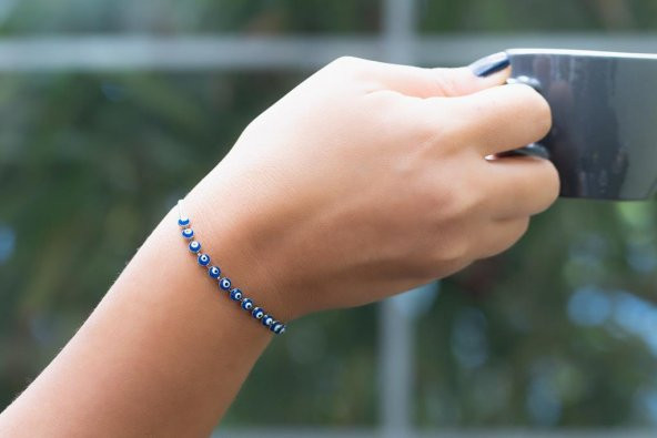 Bileklik Nazar Boncuklu Ayarlanabilir Asansörlü Kötü Göz Kovucu Bileklik - 6