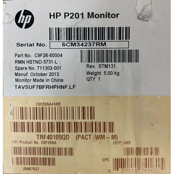 HP ProDisplay P201 20-inch LED Backlit Monitor - 2