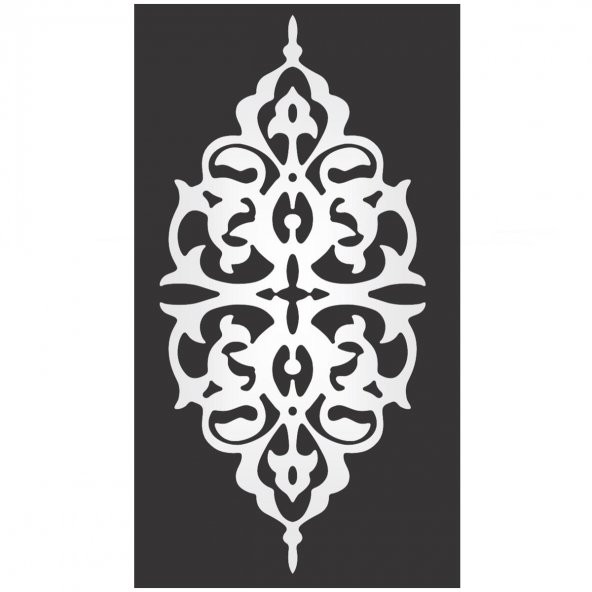 D-12 Gümüş 46 x 22 cm Sibu Aynalı Pleksi Mobilya Dolap Süsü - 3