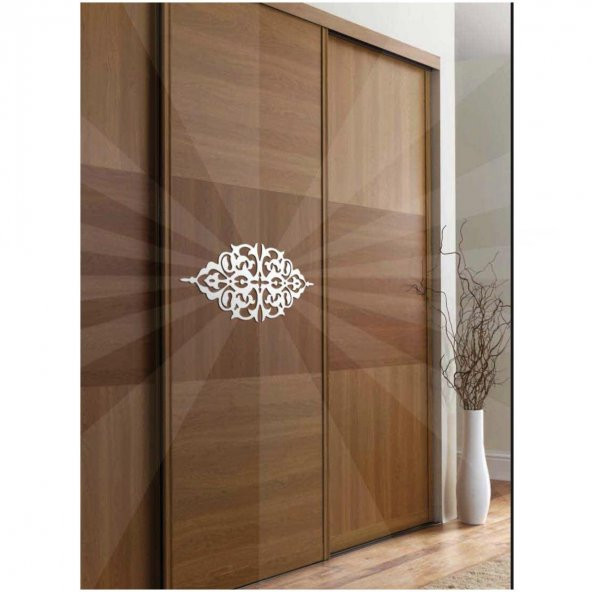 D-12 Altın 35 x 16 cm Sibu Aynalı Pleksi Mobilya Dolap Süsü - 2