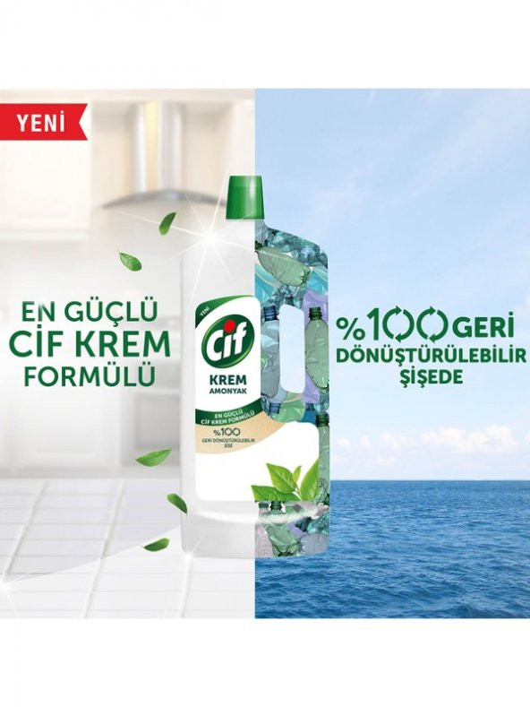 Cif Krem Amonyaklı Klor Boya Fosfat Paraben İçermez 1500 ML 1 Adet - 3