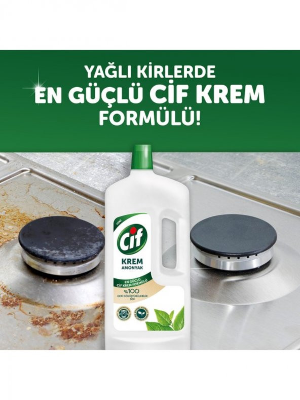 Cif Krem Amonyaklı Klor Boya Fosfat Paraben İçermez 1500 ML 1 Adet - 4