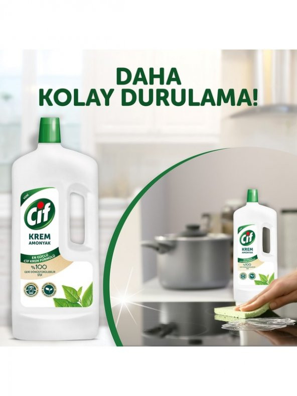 Cif Krem Amonyaklı Klor Boya Fosfat Paraben İçermez 1500 ML 1 Adet - 5