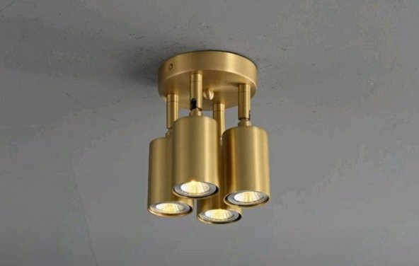 MYLİGHTS MAT ALTIN KAPLAMA  BOYA DEĞİL 4LÜ LED AVİZE LED SPOT GÜN IŞIĞI AMPULÜ HAREKETLİ - 2