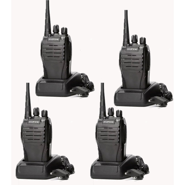 4 adet baofeng BF-999s telsiz seti siyah renk baofeng telsiz 4 adet set baofeng BF-999s el telsizi bf-888s bf-999s zt-v68 Telsiz Walkie Talkie + (KULAKLIK HEDİYELİ)