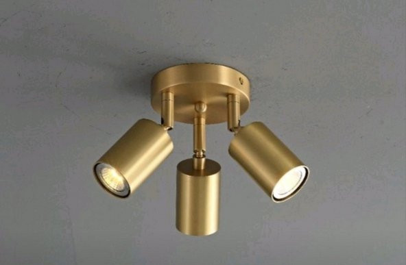 MYLİGHTS MAT ALTIN METAL HAREKETLİ  LED AVİZE LED SPOT GÜNIŞIĞI AMPULLÜ ürün görseli