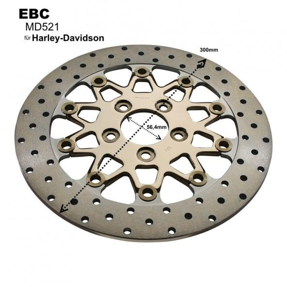 Ebc Md529 2015-2022 Harley-Davidson Road Glide Special Ön Fren Diski - Resim 2