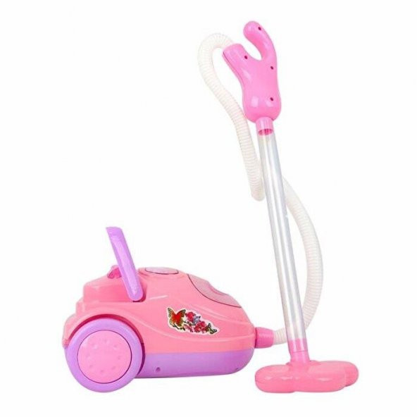 Can Ali Toys Oyuncak Pilli Elektrikli Şirin Süpürge Makinesi Ses Efektli Pembe