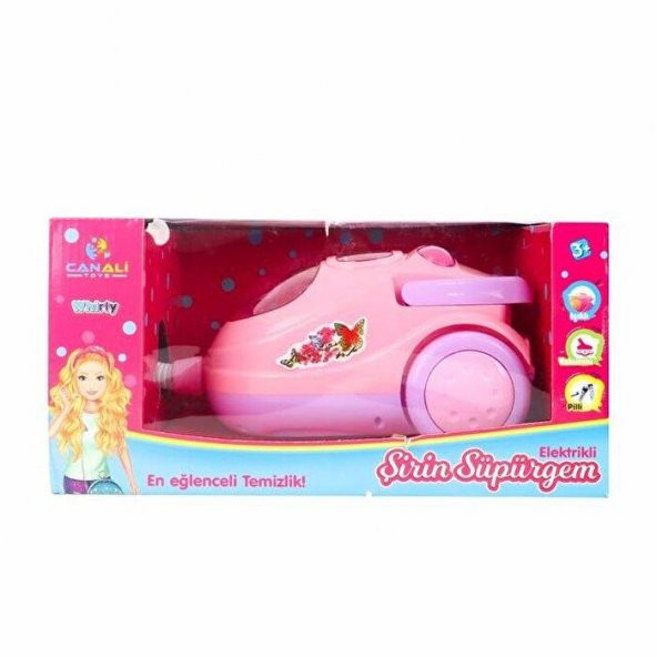 Can Ali Toys Oyuncak Pilli Elektrikli Şirin Süpürge Makinesi Ses Efektli Pembe - 3