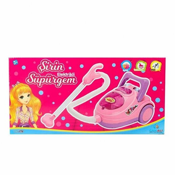 Can Ali Toys Oyuncak Pilli Elektrikli Şirin Süpürge Makinesi Ses Efektli Pembe - 4