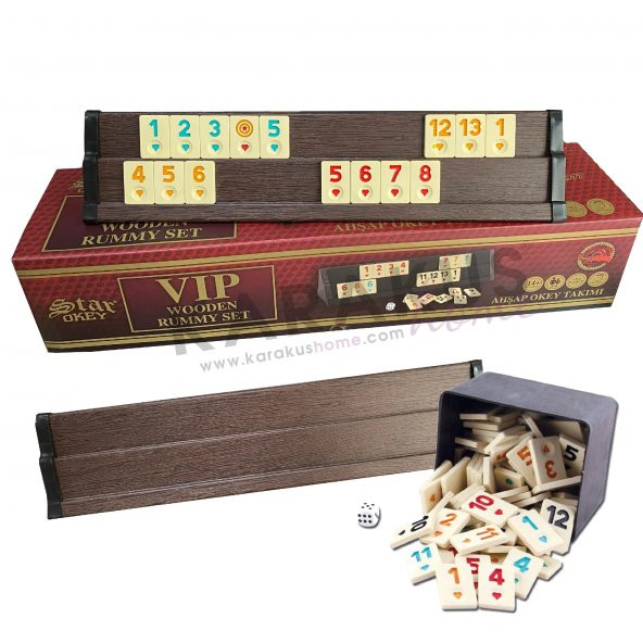 Koyu Renk Star Vip Ahşap Okey Takımı - Resim 4